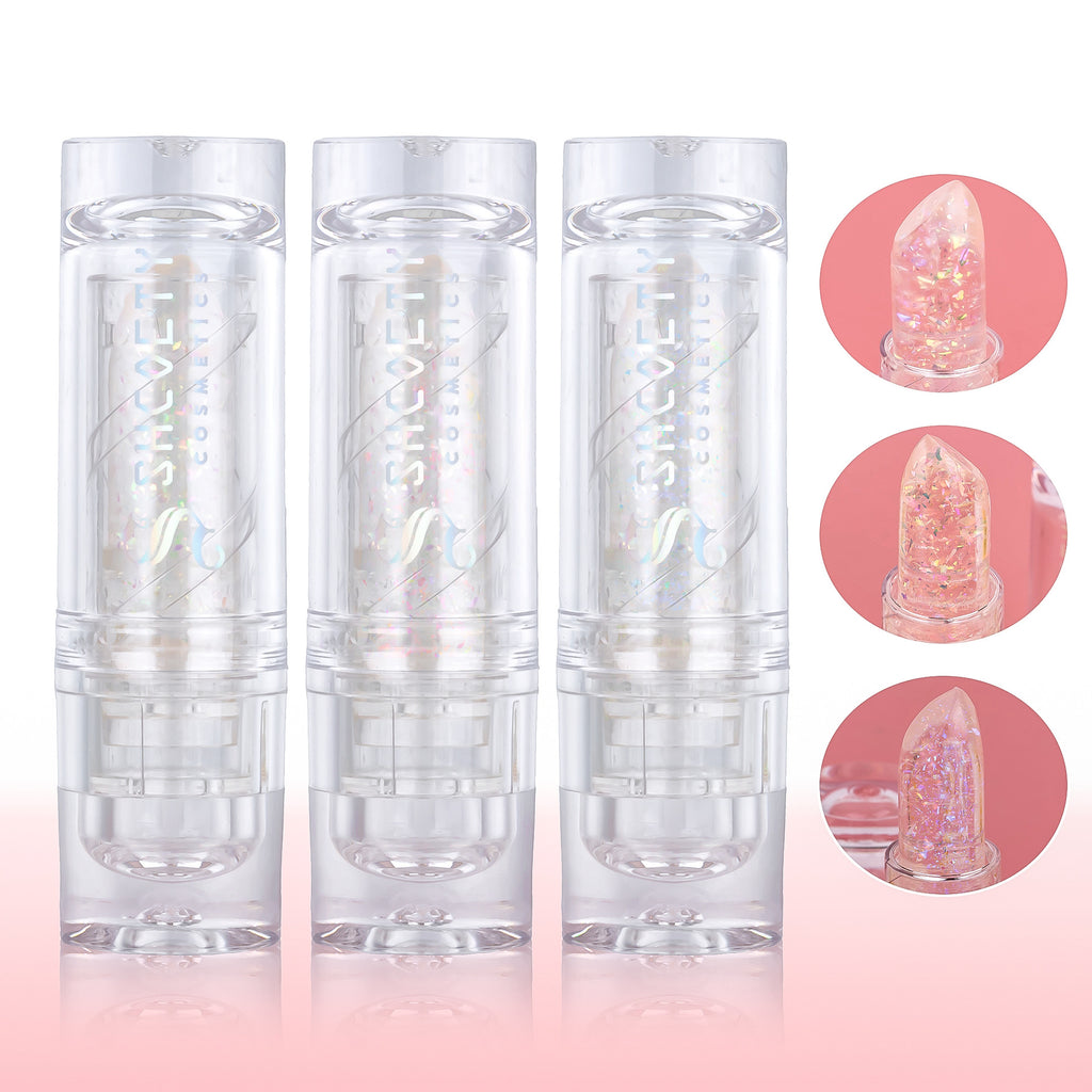 3-color Temperature-changing Lipstick Sequins Anti-chapping Long-lasting Moisturizing