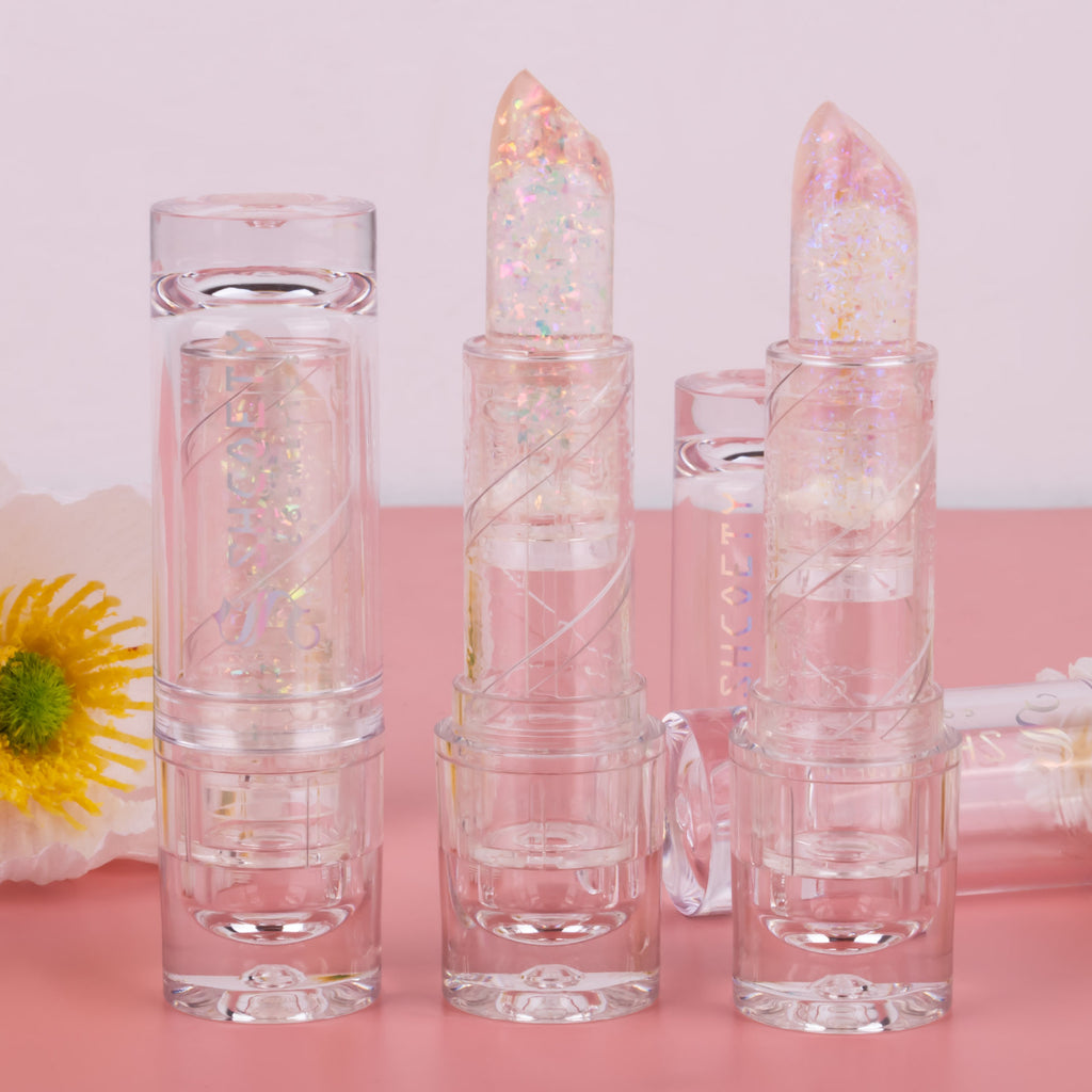 3-color Temperature-changing Lipstick Sequins Anti-chapping Long-lasting Moisturizing